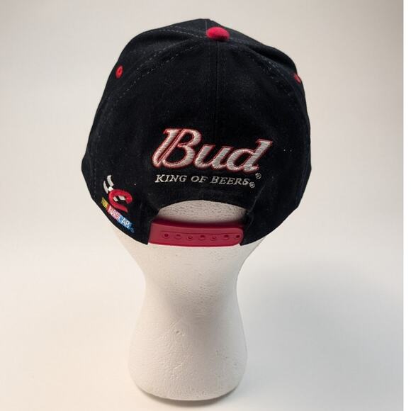 Y2K Dale Earnhardt Jr #8 Budlight Beer Nascar Racing Snapback Hat Black & Red - Picture 3 of 5